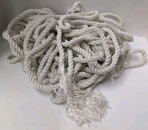 Roughly 100 ft x 1/2 Inch Double Braid Nylon Rope White - Bild 1 von 2