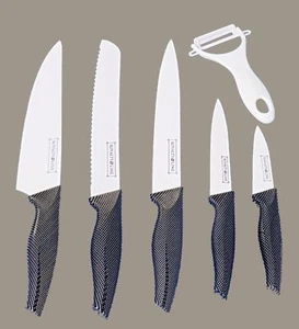 SET ROYALTYLINE COLTELLI 5 PEZZI COLTELLI CUOCO PANE AFFETTARE MULTIUSO CUCINA - Foto 1 di 1