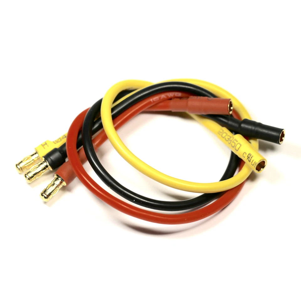 12x Pack ESC Brushless Motor Extension Cable 3.5mm Male Lead 20cm 16AWG - Image 1 of 1