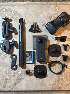 Insta360 X4 ONE X4 8K 360 Action Camera + Motorcycle Mount + Jaws Grip Clamp - Picture 1 of 7