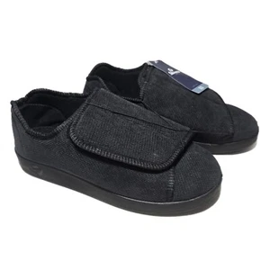 NEW Silverts Adaptive Slippers Diabetic Easy On Black Adjustable Womens 11 Men 9 - Picture 1 of 14