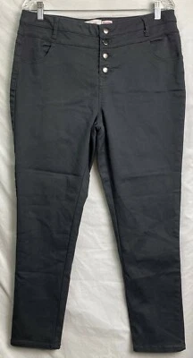Бонго кнопка мухи серый высокая талия узкие брюки 9 подростков Stretch30x27 новый без ЯРЛЫКОВ #21E - Изображение 1 из 4