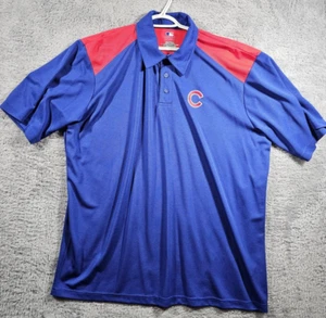 Chicago Cubs MLB Baseball Men’s Short Sleeve Blue Red Golf Shirt Polo 2XL XXL - Picture 1 of 8