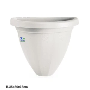 VASO GERLA DA PARETE CM 30X18X25H COLORE BIANCO IN PLASTICA PER FIORI - Foto 1 di 1