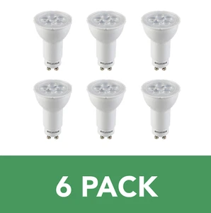 6 x 5W GU10 Langhals LED Birne SYLVANIA 74mm x 50mm ersetzt 11W CFL Typ Birnen - Bild 1 von 1