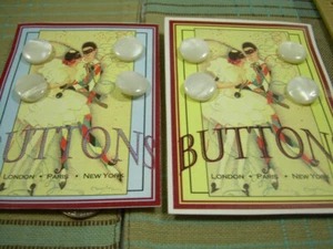 16 antichi bottoni smoking conchiglia madreperla VINTAGE *Cucito su CARTOLINA ARTE moderna - Foto 1 di 23