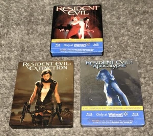 (3) Resident Evil, Extinction, Apocalypse Blu-Ray Steelbook Walmart PART NEW LOT - Picture 1 of 10