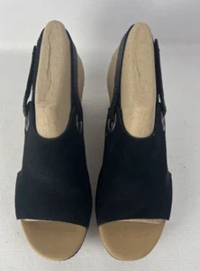 CLARKS Women's Giselle Sea Wedge Sandals Black 8.5M BRAND NEW - Picture 1 of 7