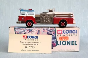 CORGI CLASSICS 1:50 SCALE 52002 MACK CF PUMPER FIRE ENGINE LIONEL CITY BOXED - Picture 1 of 15