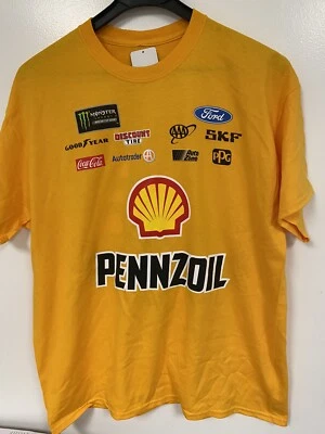 Joey Logano #22 Team Penske Hombre Uniforme Patrocinador Camisa Amarilla Pequeña Foto 1 de 4