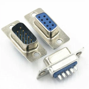 RS232 DB9 Adapter Connector Female/Male Socket/Plug Serial Pins Way D-Sub Solder - Picture 1 of 3