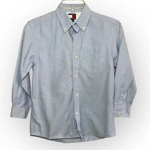 Tommy Hilfiger Boys Heather Blue Long Sleeve Button Down Dress Shirt Size S - Picture 1 of 13