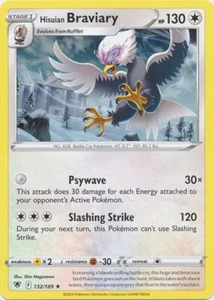 Juego de cartas coleccionables Pokémon Hisuian Braviary 132/189 raro resplandor astral - Imagen 1 de 1