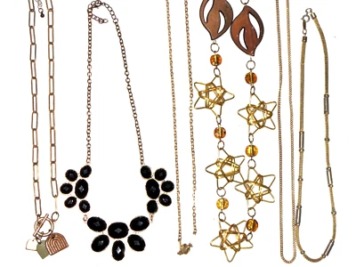 Mixed Lot Of 6 Napier Pendant Gold Plated Necklaces Beaded Flowers Stars Womens - Image 1 of 4