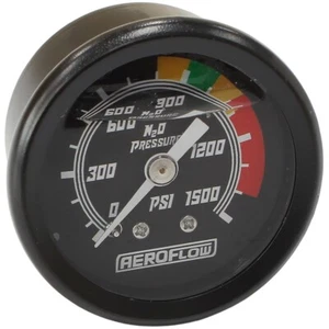 1-1/2" Nitrous Pressure Gauge 0-1500 psi, Black Face AF30-2215 - Picture 1 of 2