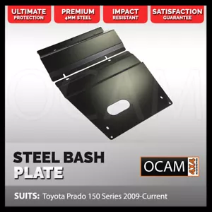 OCAM Steel Bash Plates For Toyota Prado 150 Series 2009-Current 4mm Black - Picture 1 of 12