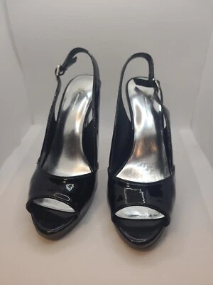 Inc International Concepts Zapatos Mujer, Charol Negro, Hebilla Eslinga Trasera Foto 1 de 4