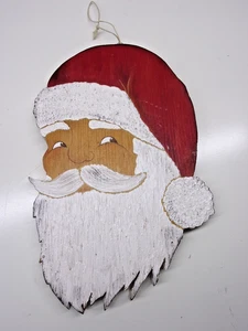 Alter Weihnachtsmannkopf HOLZ Christbaum Weihnachtsbaum Schmuck Santa Claus - Bild 1 von 2
