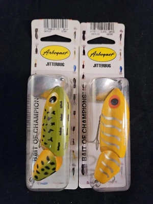 2 señuelos de pesca Fred Arbogast articulados Jitterbug G670 5/8 oz Topwater en caja Foto 1 de 4
