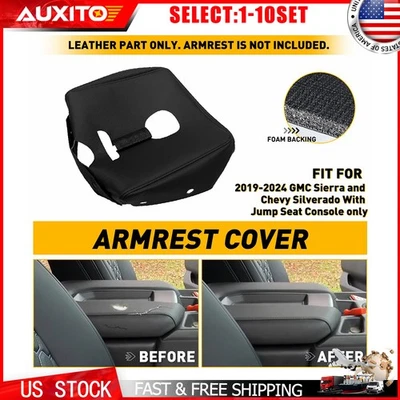 Cubierta de consola central apta para asiento de salto Silverado Sierra 19-25 reposabrazos de cuero 1-10X Foto 1 de 4
