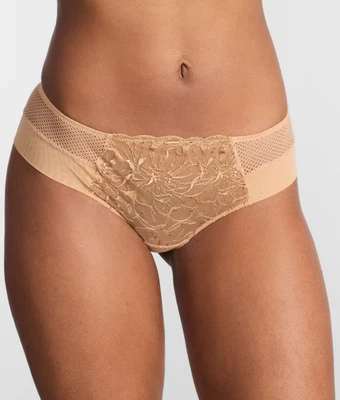 ¡NUEVO! $60 CHANTELLE INTIMATES 12Q4 FLORES HIPSTER PANTY LENTEJUELAS CARAMELO TALLA L Foto 1 de 2
