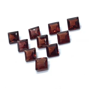 Square Cut Faceted AAA Garnet Natural Loose Gemstone For Making All Jewelry - Picture 1 of 9