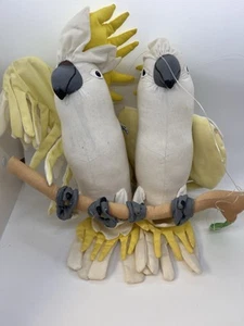 Angelitos Stuffed Hanging Double white Cockatoo Vintage 1983 Made in El Salvador - Picture 1 of 5