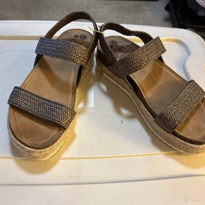 Sandalias de plataforma para mujer JellyPop Katronia con correas talla 8,5 bronce metálico Foto 1 de 4