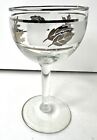 LIBBEY Silver Leaf Wine Liquor Stemware Footed Frosted Glass Replacement MCM