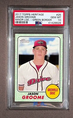 2017 Topps Heritage Minor League Edition #25 Jason Groome RC Green SP /50 PSA 10 - Image 1 of 2