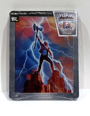 THOR LOVE AND THUNDER 4K STEELBOOK (4K UHD + BD + DIGITAL) NEW - Image 1 of 2