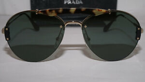 PRADA New Sunglasses Aviator Medium Havana Light Green PR62US 09R254 32 140
