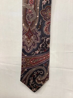 Corbata Oleg Cassini Paisley Seda Hecha en EE. UU. de Tela Italiana 4x57 Foto 1 de 3