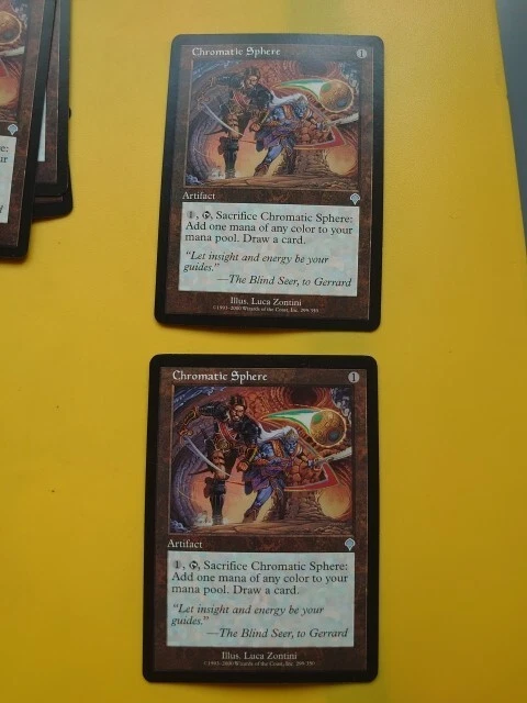 Chromatic Sphere x2  Invasion artifact  Magic the Gathering 2 Card. - Image 1 of 4