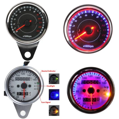 Medidor LED para motocicleta Tacómetro digital + Velocímetro Tacho Gauge Sets Foto 1 de 4