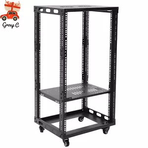 18U 18.5" 4 Post Open Frame Network Server Rack Adjustable Partition 0-31.5'' US - Picture 1 of 16