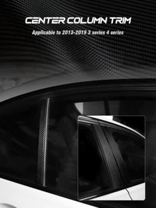 Real Carbon Fiber Car Window B Pillar Trim Cover For BMW 3 Series F30 2013-2018 - Picture 1 of 9
