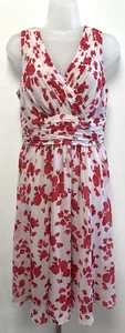 NEW! LK Bennett UK12 rose pink and red floral silk fit and flare Lori dress - Picture 1 of 18