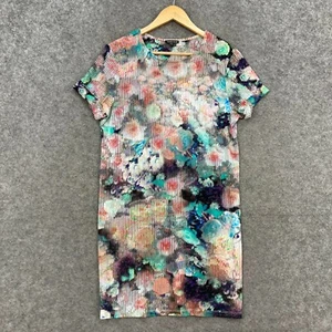 Warehouse Womens Dress Size 8 Multicoloured Floral Shift Stretch 9707 - Picture 1 of 12