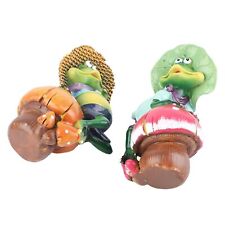 2Pcs Valentine's Day Pastoral Frog Stone Resin Ornaments Figurines Crafts CMM