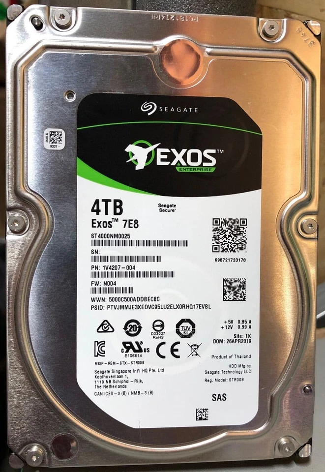 st4000nm0025 Seagate Exos 4TB 3.5" SAS 7.2K Hard Drive HDD - Image 1 of 1