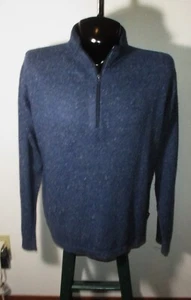 WOOLRICH Blue Lightweight Lambswool 1/2 Zip Sweater Size L - Picture 1 of 6
