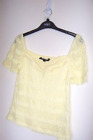 WOMENS yellow LACE SUMMER TOP  SIZE 12 DORTHERY