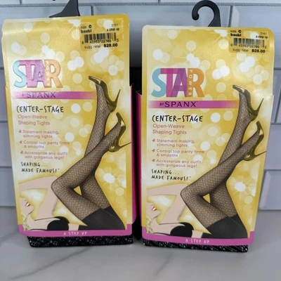 Leggings Spanx Star Power Center-Stage Feminina C Preta Modeladora de Tecido Aberto Lote 2 - Imagem 1 de 4