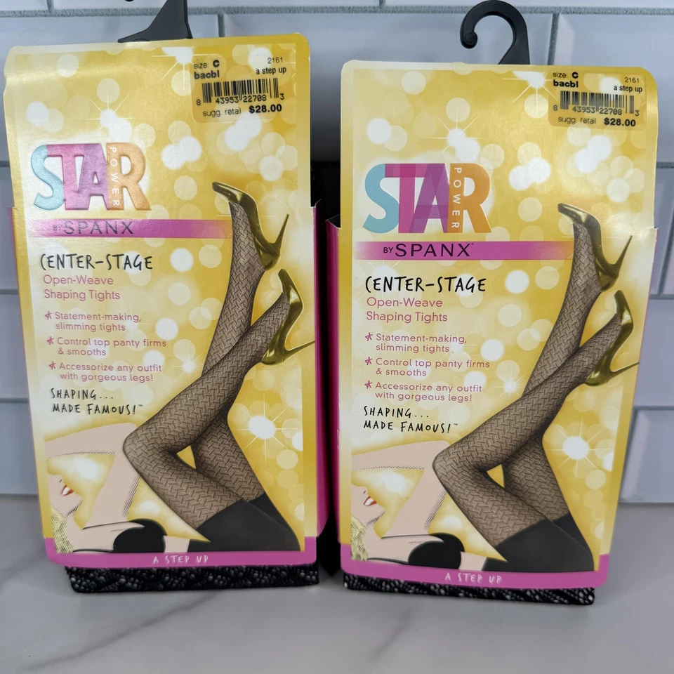 Spanx Star Power Leggings Escenario Central Mujer C Negro Tejido Abierto Modelador Lote 2 Foto 1 de 4