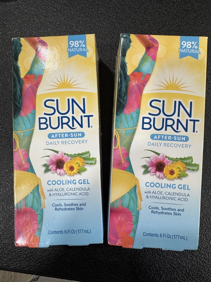 2 Pack! Sun Burnt Advanced Sun Recovery After-Sun Cooling Gel Aloe 6 oz. Ex 6/27 - Image 1 of 1