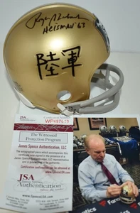 ROGER STAUBACH AUTOGRAPHED NAVY JOLLY ROGER 2 BAR TB MINI HELMET HEISMAN 63 JSA - Picture 1 of 6