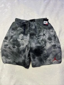 NWT Nike Air Jordan Smoke Dye Embroidered Logo Boy's XL Black Shorts - Picture 1 of 9
