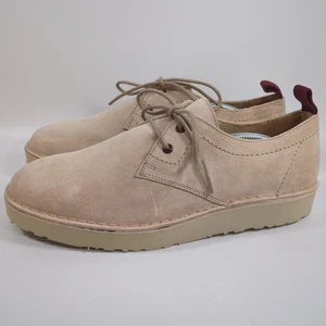 Hush Puppies Jenson Oxford / Khaki Tan Suede Nubuck Leather Size 9W Beatnik NEW - Picture 1 of 9