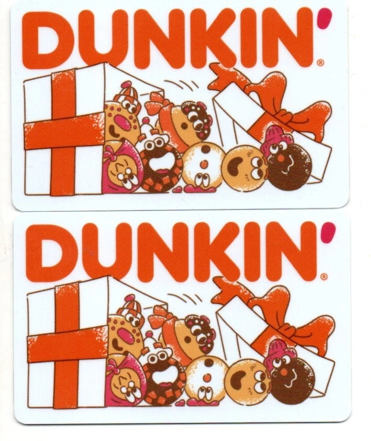 Lote/ 2 tarjetas de regalo Dunkin Donuts Munchkin Guys sin valor de $ coleccionables Foto 1 de 1